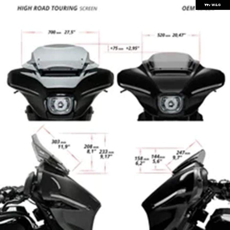 並行輸入品ハーレー ストリートグライド FLHX FLHXSE CVO 2023 202412インチ クイックリリース ウェーブ ウィンドスクリーン ウィンドデフレクターティ_3