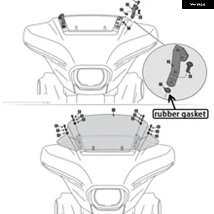 並行輸入品ハーレー ストリートグライド FLHX FLHXSE CVO 2023 202412インチ クイックリリース ウェーブ ウィンドスクリーン ウィンドデフレクターティ_4