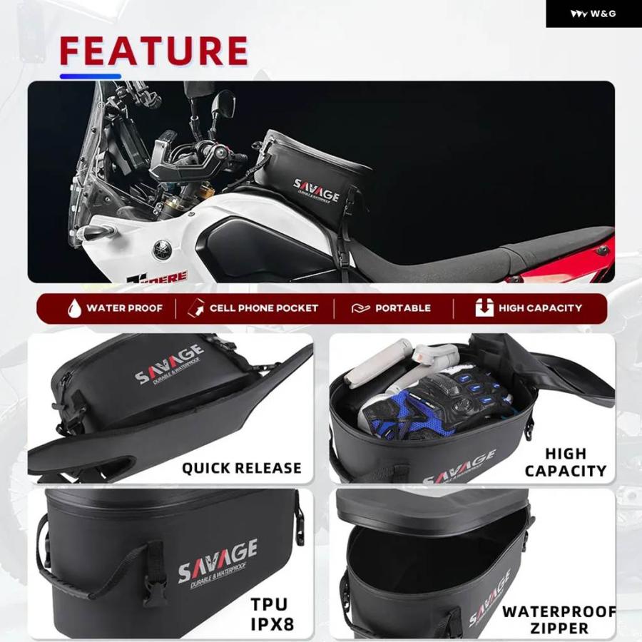 並行輸入品TRACER TENERE 燃料 タンクバッグ ヤマハ MT09 TRACER 900 9 /GT FZ09 FJ09 FAZER FZ MT XTZ 07 09 10 オートバイ キャリア 収納 バッグ_6
