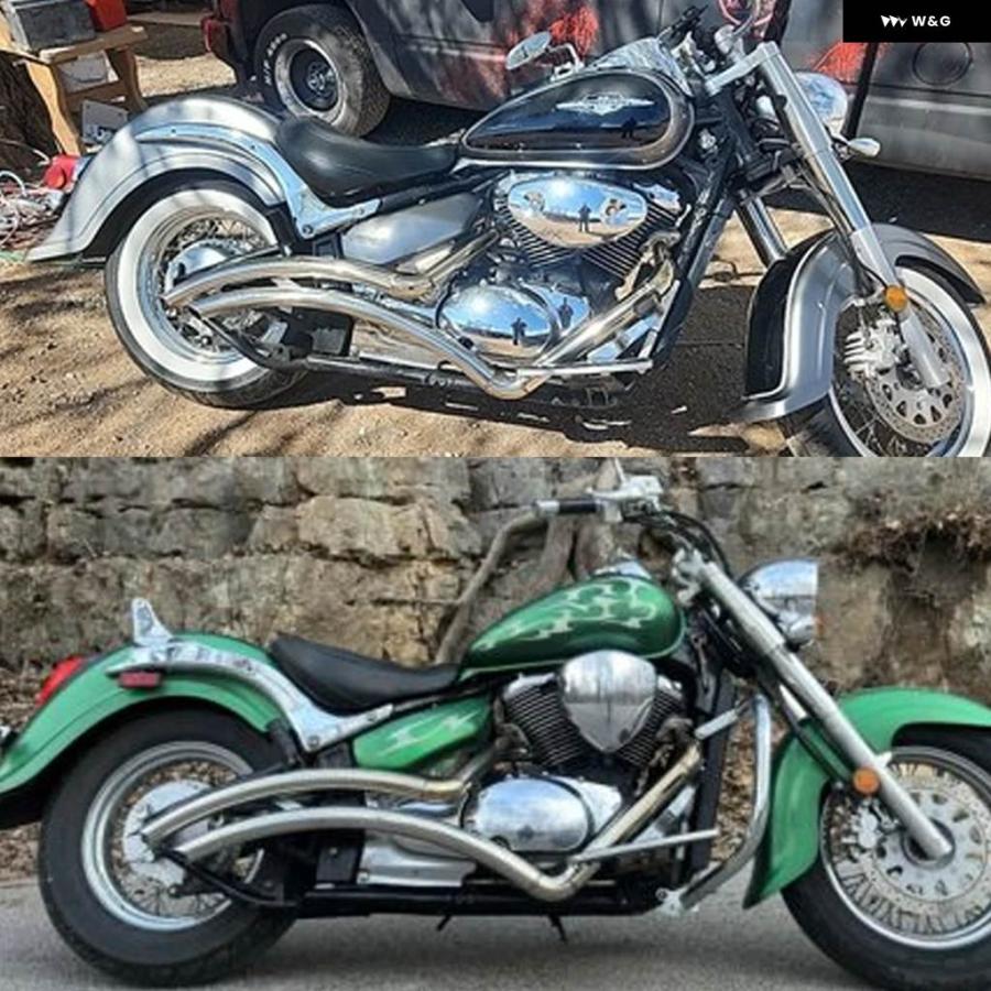 並行輸入品オートバイ マフラー サイレンサー マフラー スズキ ブルバード C50 C50T C50C 05-24 VL800 ボルシア 800 01-24 イントルーダー 1500 CC_3