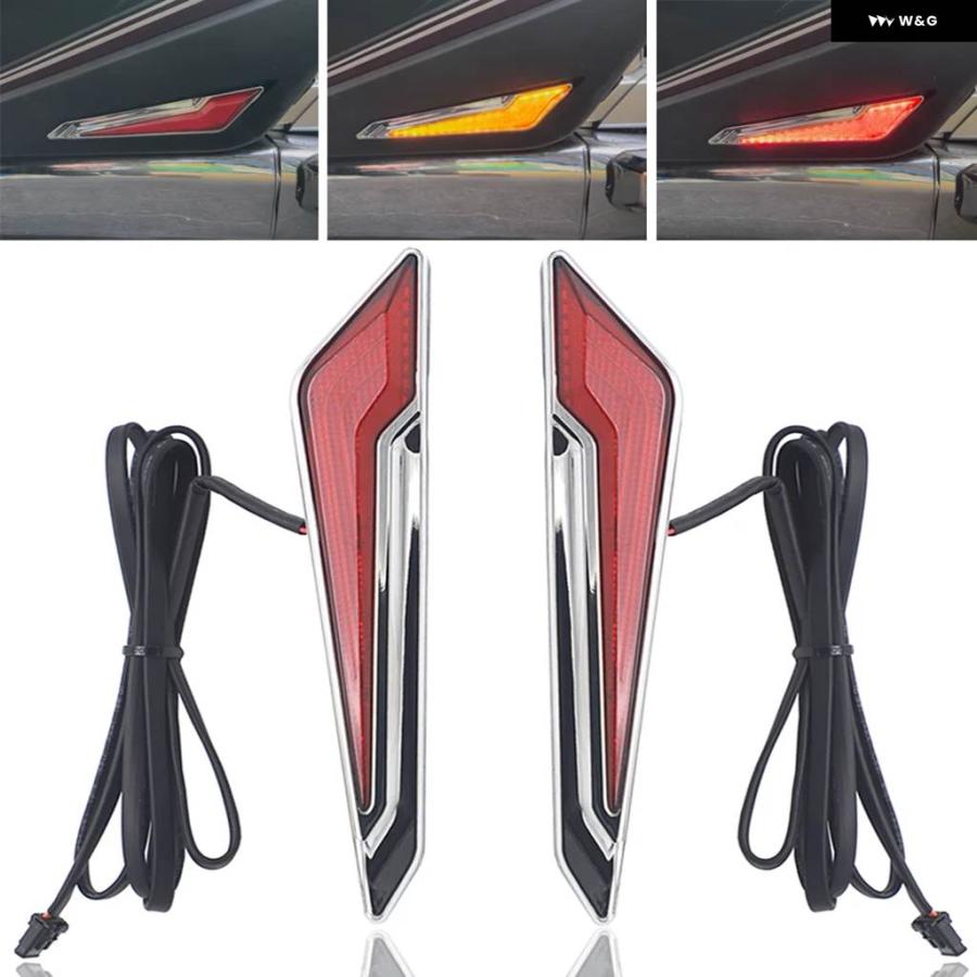 並行輸入品 ゴールドウイング ウィンカーサイド サドルバッグ クローム LED マーカーライト 装飾 ランプ ホンダ ゴールドウィング1800 GL18