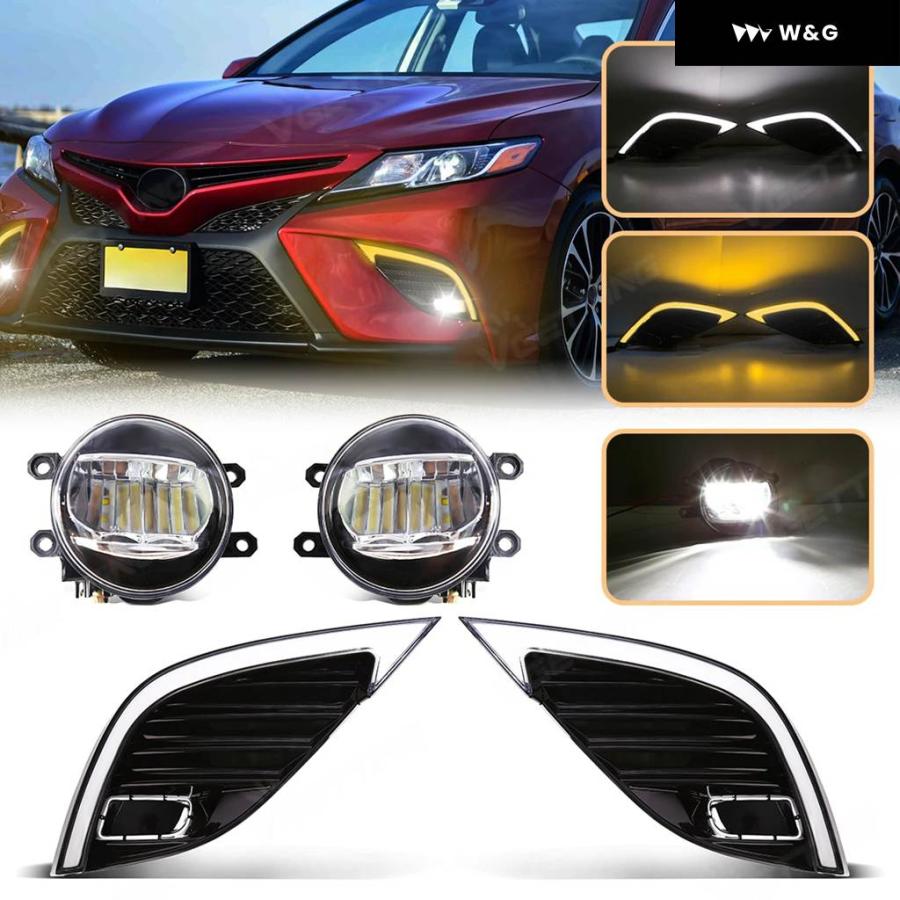 DRL フォグランプ トヨタ カムリSE XSE 2018 2019 2020 8TH LED デイ