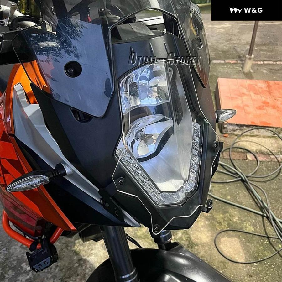 1050アドベンチャーADV 1190アドベンチャー/R 1290スーパーアドベンチャー/T オートバイ バイク ヘッドライト ガード プロテクター クリアレンズ カバーの画像