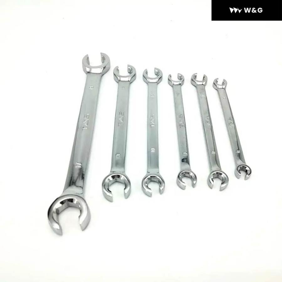 6個メトリックフレアナットスパナレンチキット 6MM-19MM ガスブレーキ