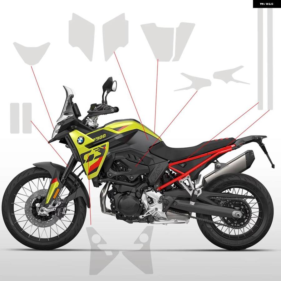 並行輸入品BMW F900GS F900 GS 2024 向け バイク ペイント フェアリング クリアスクラッチ防止フィルム TPU アクセサリー_9