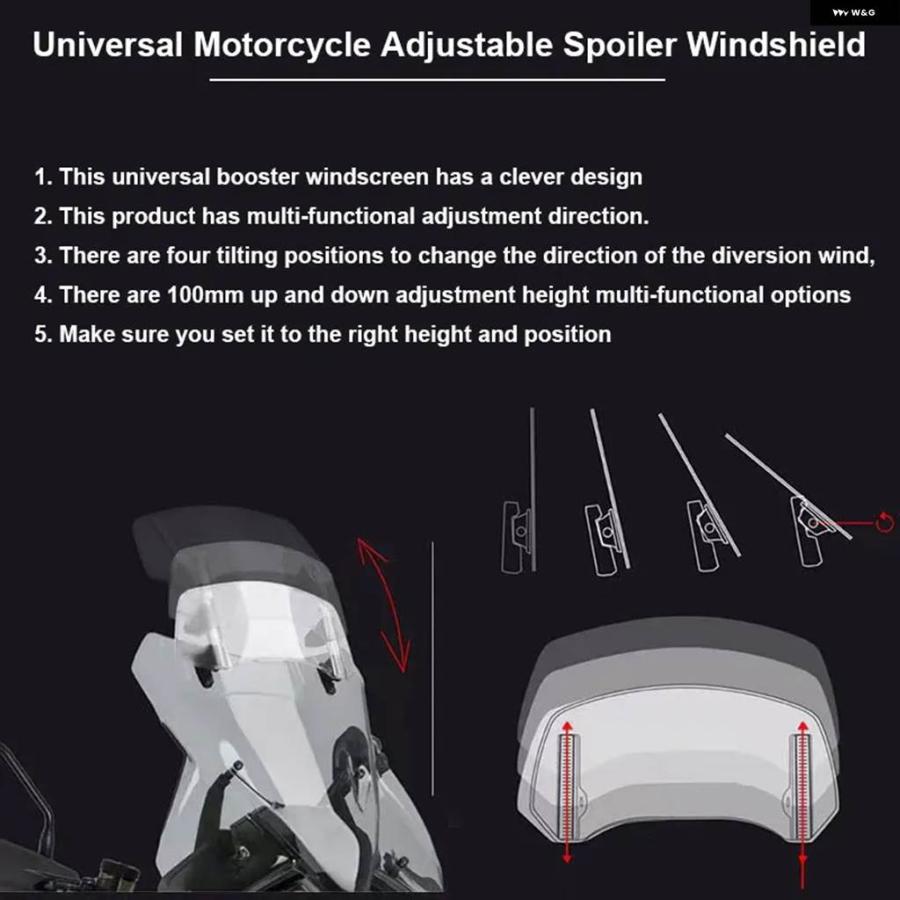 並行輸入品ホンダ CBF1000 CBF125 500 600 バイク 調整式 フロントガラス エクステンション スポイラー フロントガラス エア ディフレクターの画像