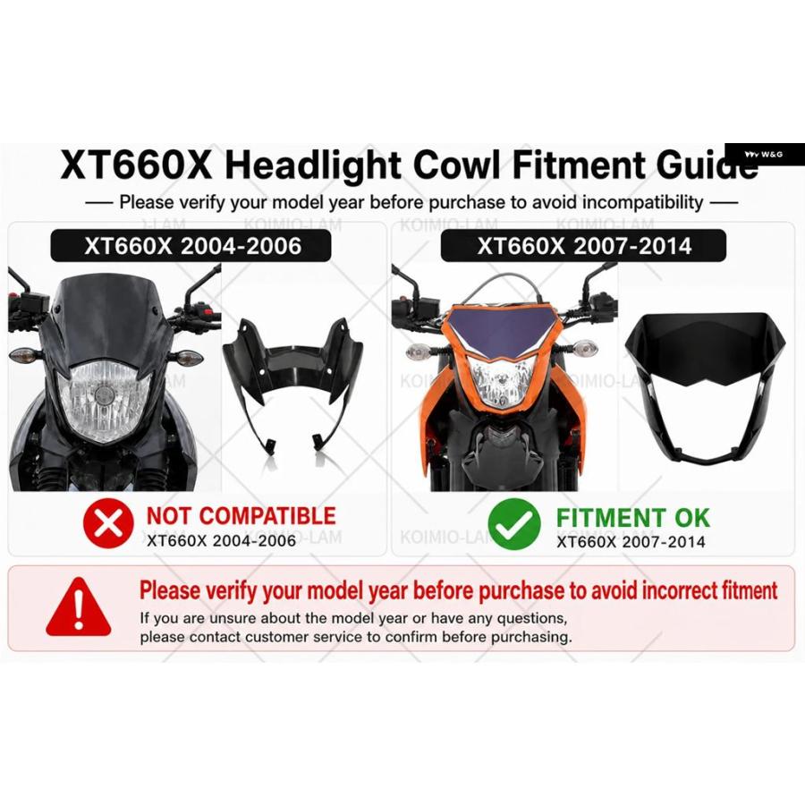 ブランド登録なし - 並行輸入品 ヤマハ XT660X 2007 - 2014 XTX660 XT 660 X 向こう正面 前照灯 アッパー フェアリング カウルノーズ