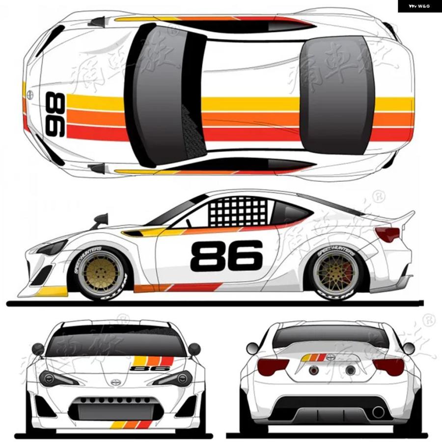 並行輸入品 トヨタ 86 GT86用カー ステッカー デザインレースカー 装飾