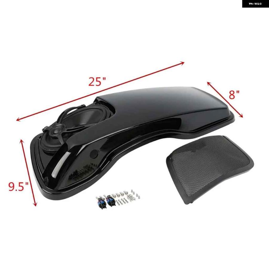 並行輸入品オートバイ バイク サドルバッグ 蓋 5インチ 7インチ スピーカー 付き ハーレー ツーリング エレクトラ ストリート グライド 2014-2024_11
