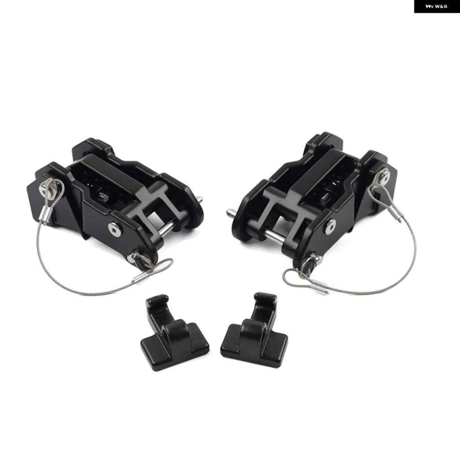 並行輸入品2PCS ブラック カー エンジン フードロックラッチキャッチバックルキット ジープ ラングラー JK JKU JL_4