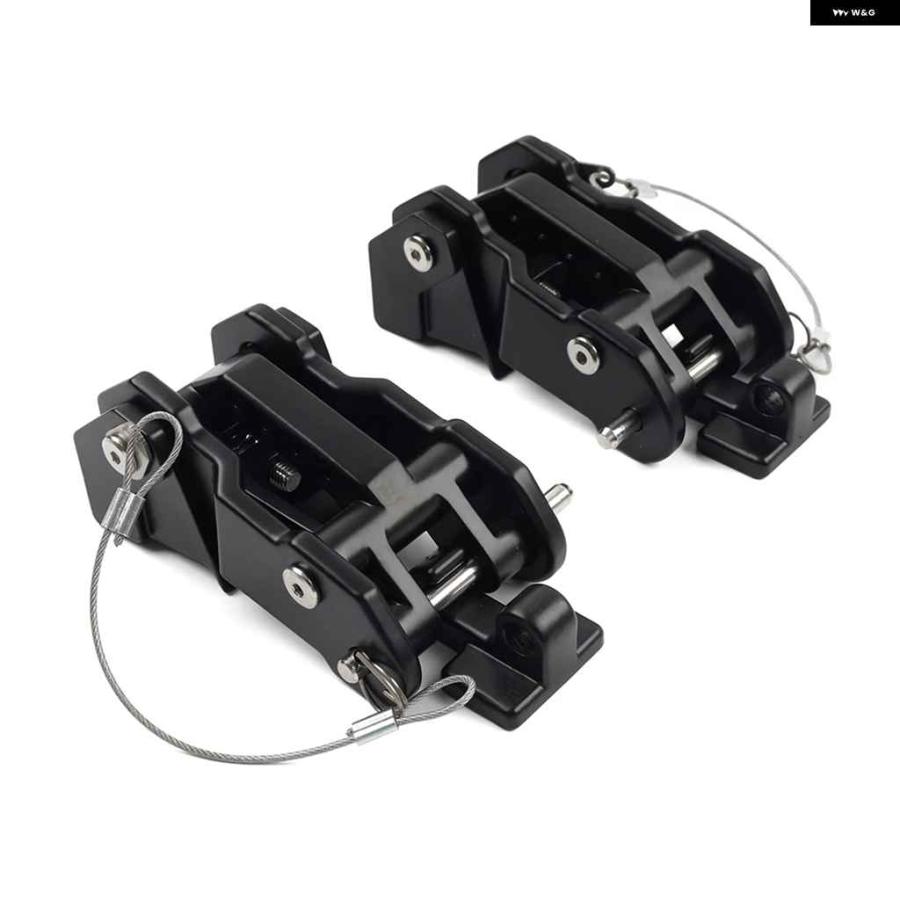 並行輸入品2PCS ブラック カー エンジン フードロックラッチキャッチバックルキット ジープ ラングラー JK JKU JL_5