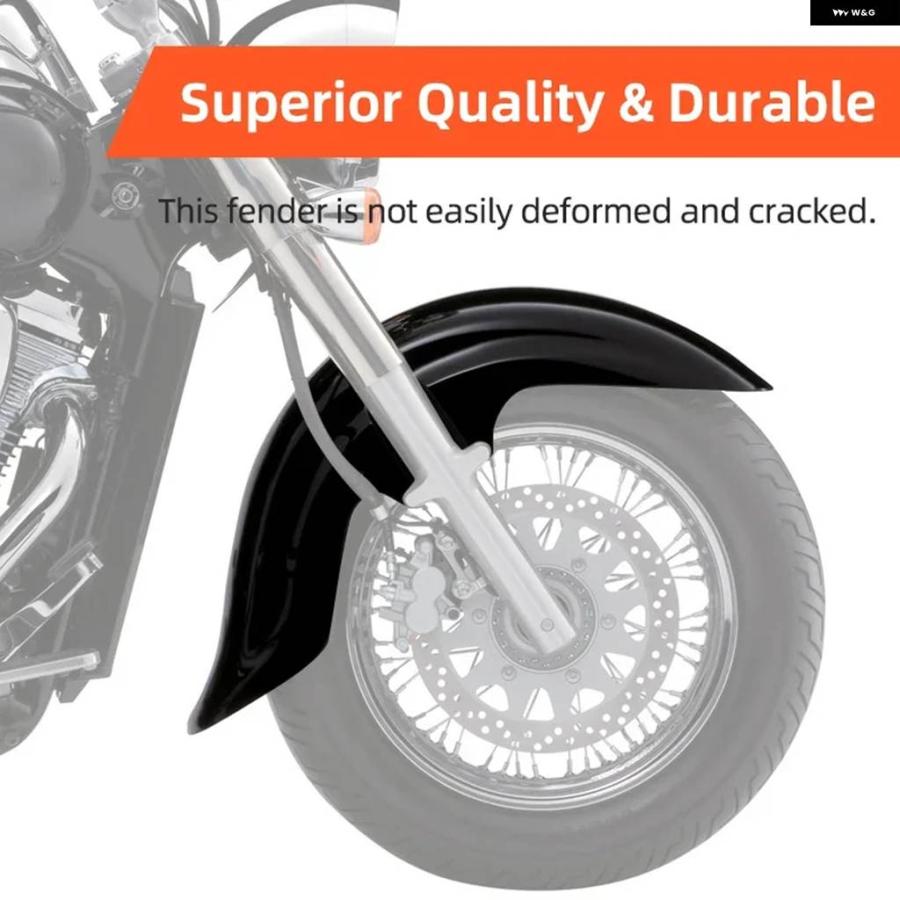 並行輸入品グロスブラック バイク フロントフェンダー マッドガード カバー アクセサリー スズキ VOLUISA C 50 VL 800 VL 400 2001-2017の画像