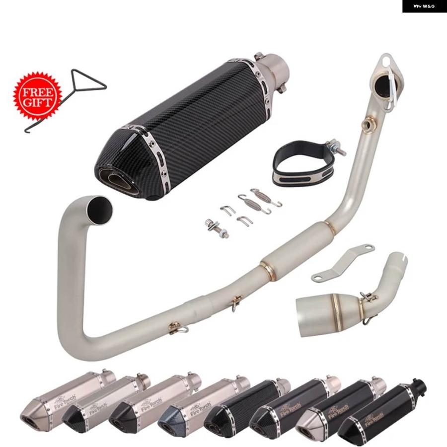 並行輸入品 スリップオン ベネリ TNT125 TNT135 TNT 125 135 2017 - 2022 モトサイクル排気 システム フロントミドルリンク パイプ_12