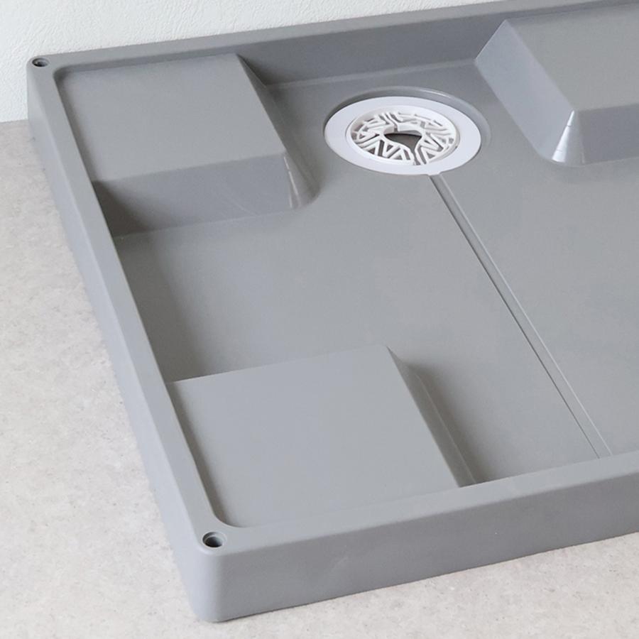 洗濯機防水パン 洗濯パン 防水パン グレー 排水トラップ付き ESB-6464G