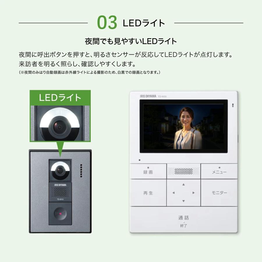 インターホン カメラ付き 台座付き テレビドアホン 自動録画 防犯 TD 