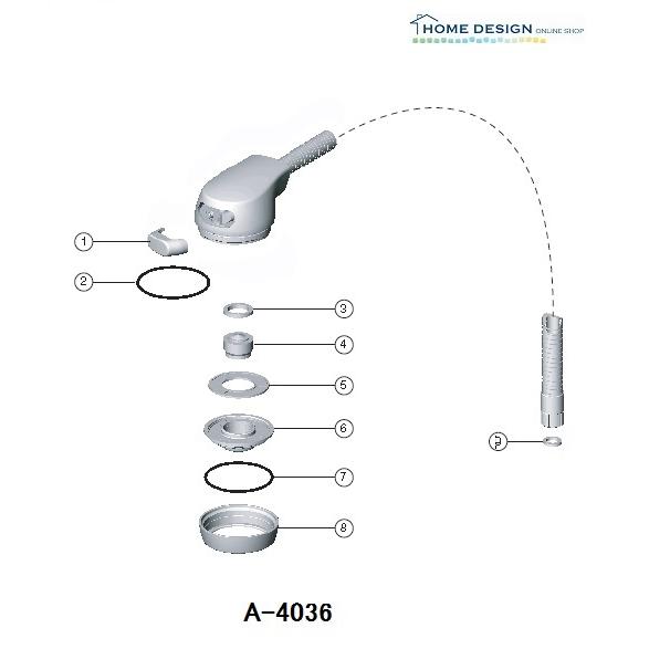 A-4036　 シングルレバー洗髪シャワー水栓用　 シャワーセットASSY　LIXIL（INAX）の画像