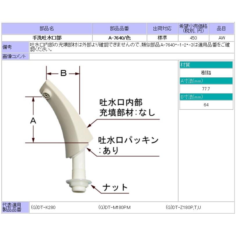 手洗吐水口(ナット付)  A-7640/BN8｜home-design