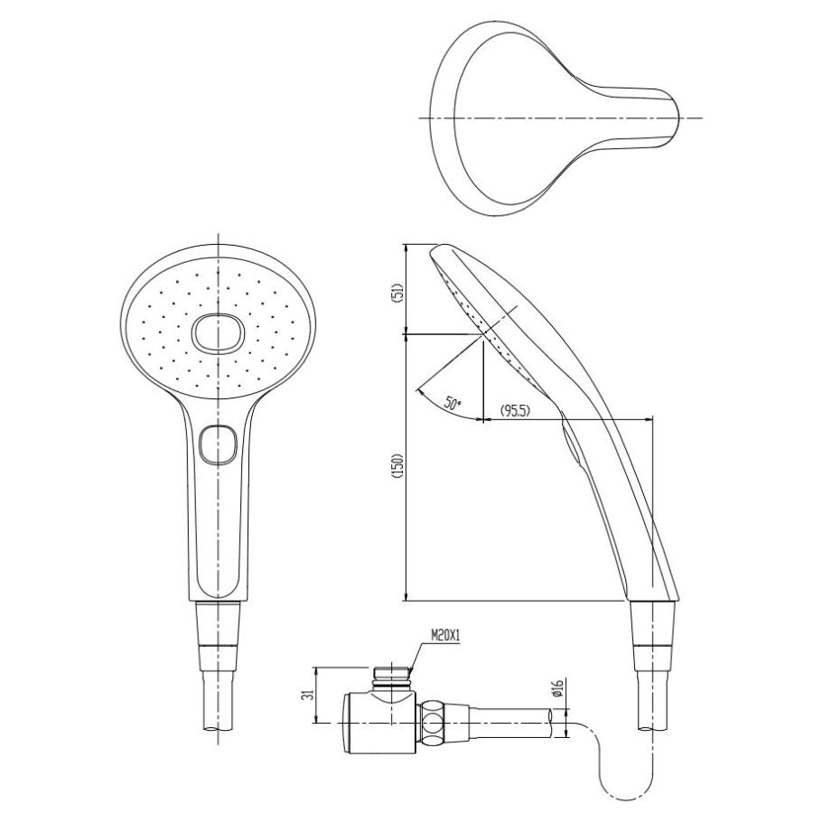 LIXIL（リクシル） BF-SL6MBGE(1.6)-AT エコアクアスイッチシャワー
