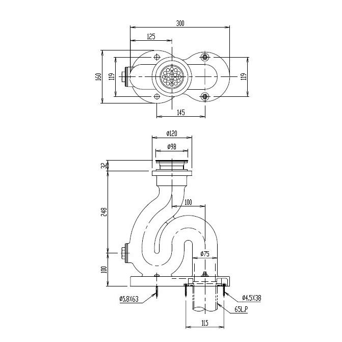 LIXIL(INAX) 掃除流し用床排水SトラップSF-20SAF｜home-design｜02