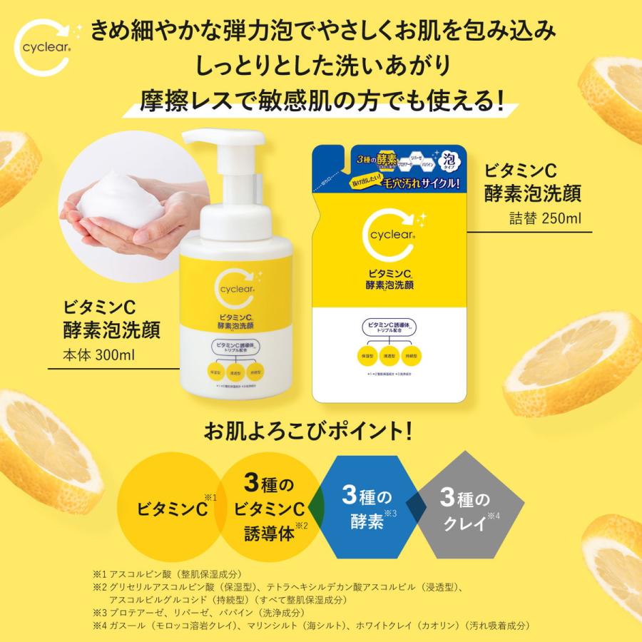 【あわせ買い1999円以上で送料お得】熊野油脂 cyclear ビタミンC 酵素ボディソープ 詰替 700ml｜home-life｜06