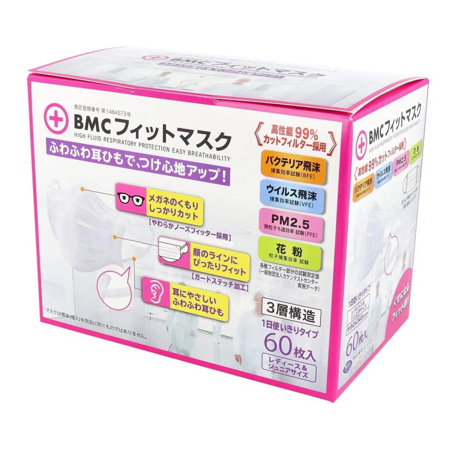 最大59%OFFクーポン あわせ買い1999円以上で送料無料 ビー エム シー BMC フィットマスク 60枚入 レディースamp;ジュニア 最大59%OFFクーポン あわせ買い1999円以上で送料無料 ビー エム シー BMC フィットマスク 60枚入 レディースamp;ジュニア