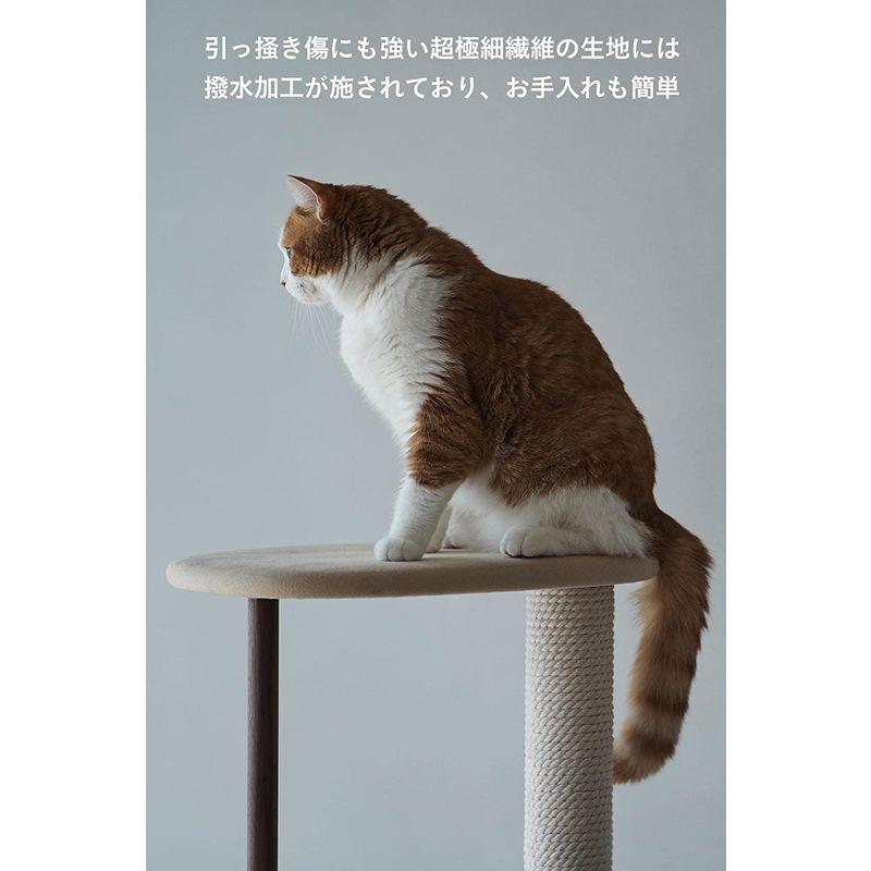 KARIMOKU CAT TREE カリモク家具 日本製 キャットタワー 撥水加工生地 綿縄爪とぎ 木製 高さ124cm 据え置き (ブルー