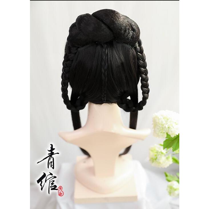 コスプレウイッグ　女性用　中華グッズ　中国古代ヘアスタイル髷まげ　かつら　土台　辮髪　小娘かつら　漢服＆唐装用ウイッグ　ハロウィンコスプレ変装仮装ウイ｜homebeauty-store｜05