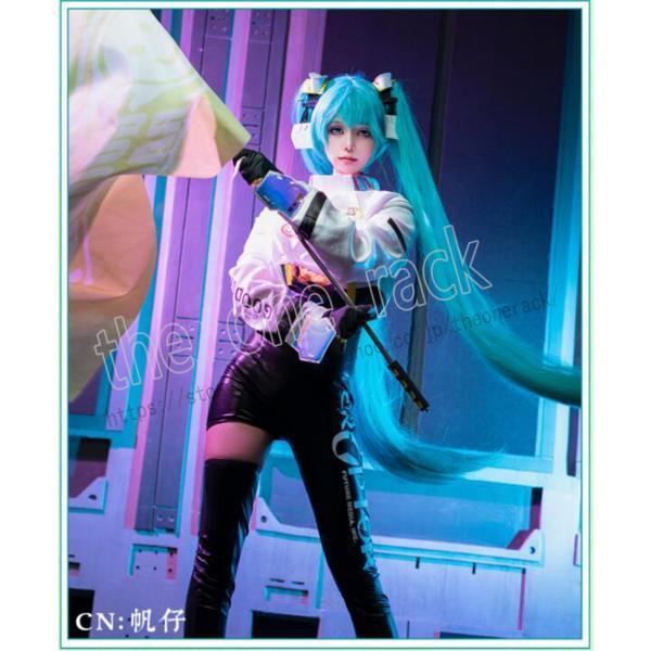 初音ミク VOCALOID レーシングミク 2022 コスプレ衣装ウィッグ靴