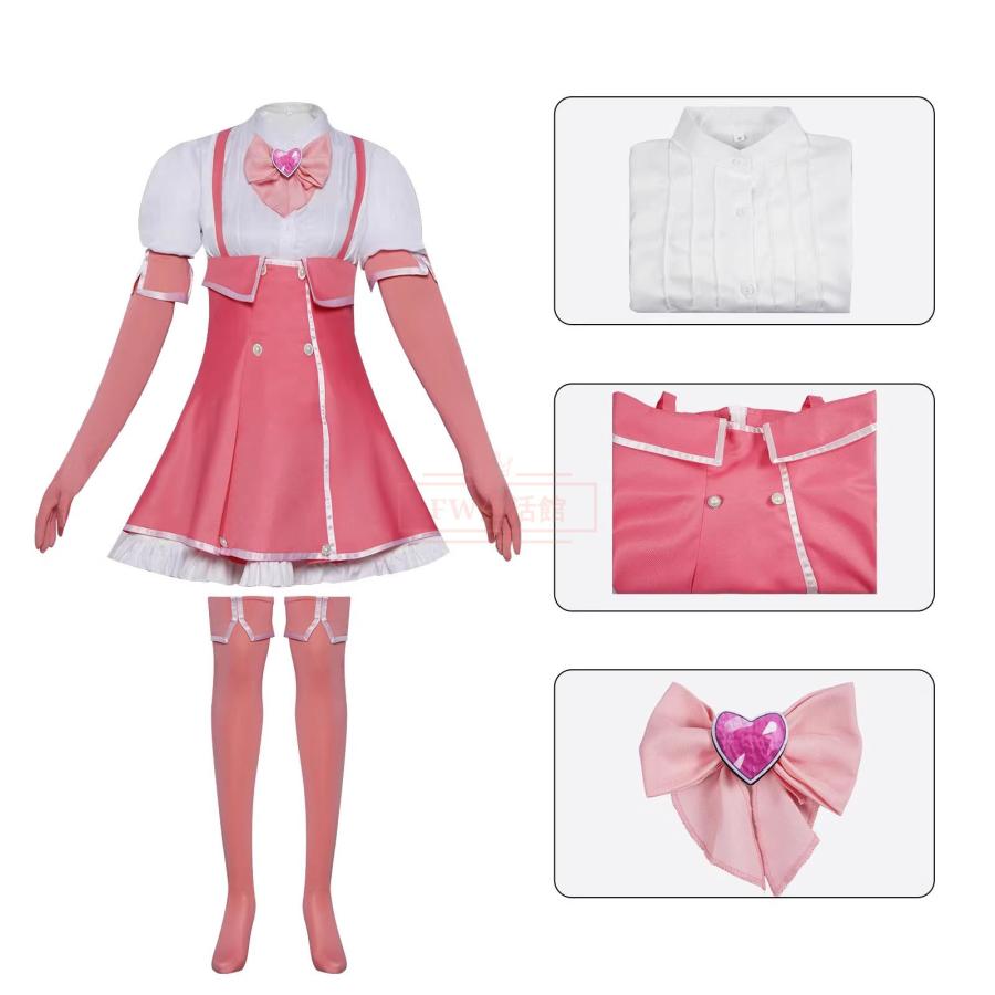 魔法少女にあこがれて 花菱はるか マジアマゼンタ 制服 コスプレ衣装 ウィッグ 靴 イベント パーティー コスチューム 変装_1