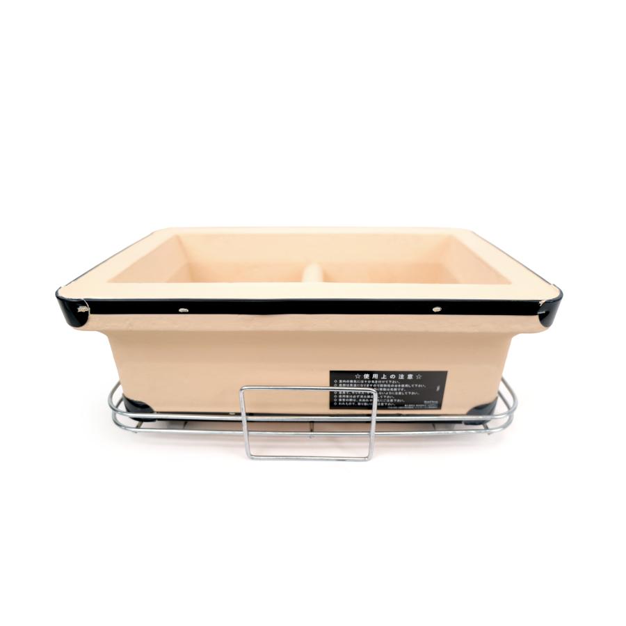 HomeCheery（ホームチアリー） 七輪 角型 台座付き 39cm 網付き 珪藻土