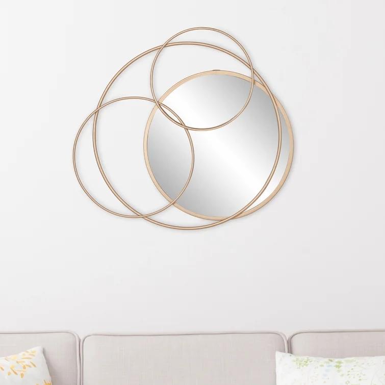 ゴールドメタル レイヤードサークル ウォールアクセント ミラー壁掛け鏡ミラー GOLDMETALLAYEREDCIRCLEWALL