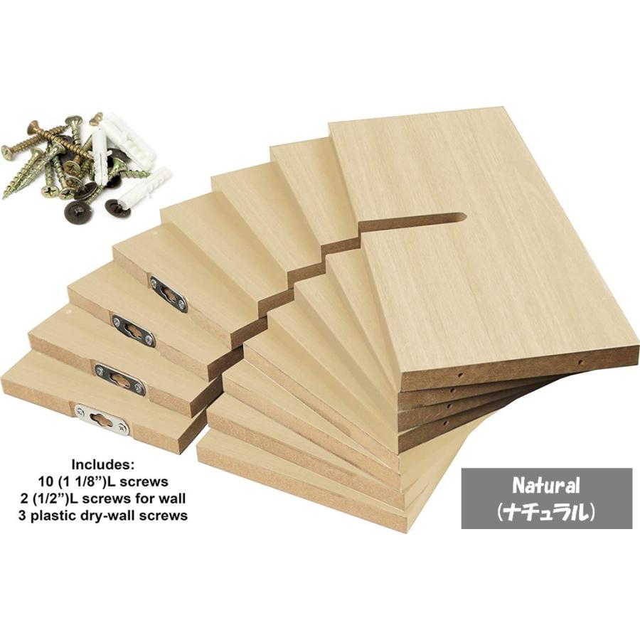 ウォールラック 飾り棚 ウォールシェルフ 壁付け Zigzag/Natural グリーンコ Greenco ウォールラック 飾り棚 ウォールシェルフ 壁