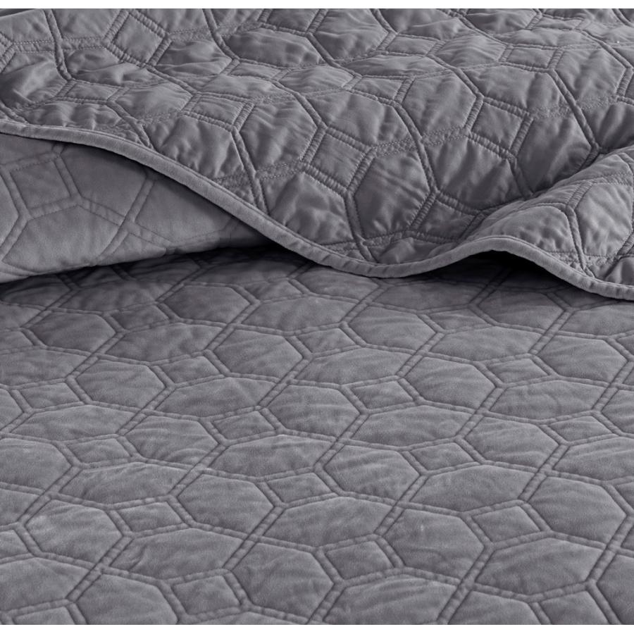 マディソンパーク Madison Park ベッド ベッドリネン bed linen ベッドカバー 薄手の上掛け布団 キルト3点セット ベルベット - クイーンサイズの画像