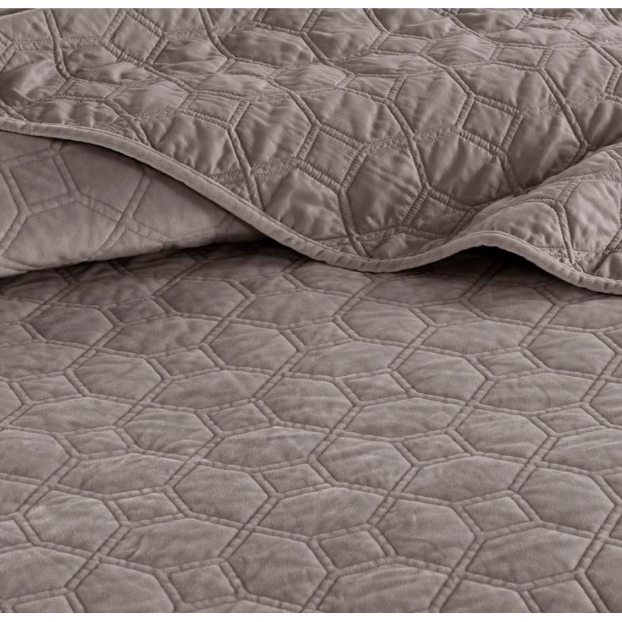 マディソンパーク Madison Park ベッド ベッドリネン bed linen ベッドカバー 薄手の上掛け布団 キルト3点セット ベルベット - クイーンサイズの画像
