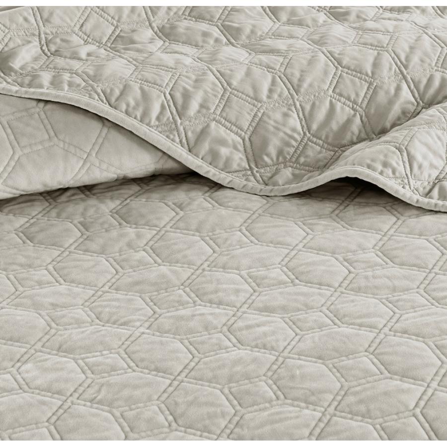 マディソンパーク Madison Park ベッド ベッドリネン bed linen ベッドカバー 薄手の上掛け布団 キルト3点セット ベルベット - クイーンサイズの画像