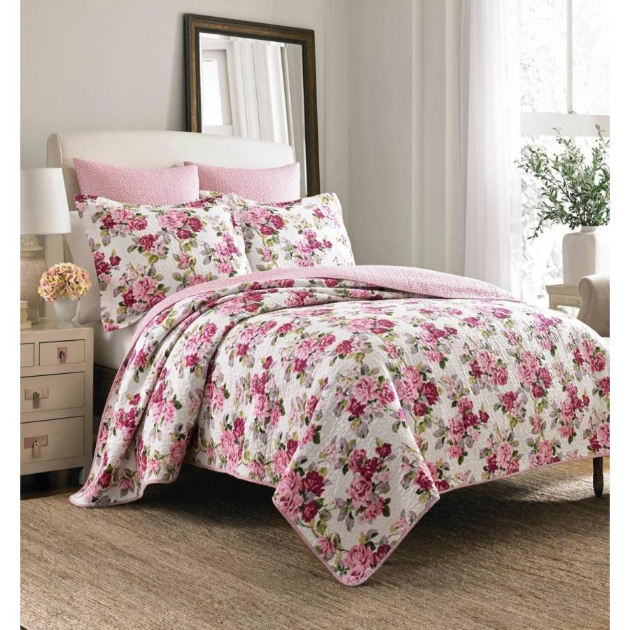 ローラアシュレイ Laura Ashley ベッド ベッドリネン bed linen ベッドカバー 薄手の上掛け布団 キルトカバーレット3点セット 花柄 フラワー - キングサイズ｜homecoordinate｜03