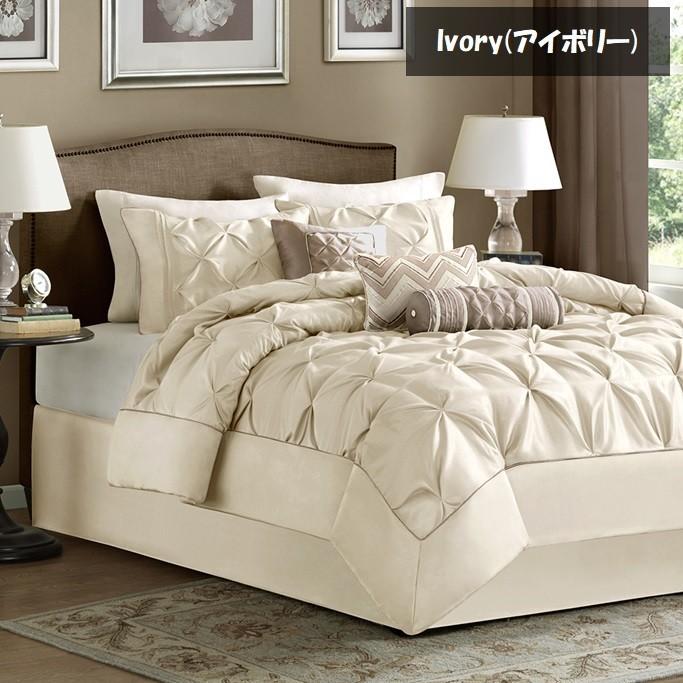 掛け布団 7点セット ゴージャス 光沢 無地 フルサイズ ベッド ベッド