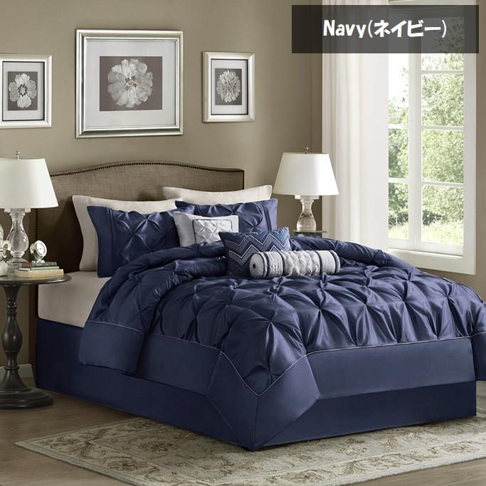 掛け布団 7点セット ゴージャス 光沢 無地 フルサイズ ベッド ベッド