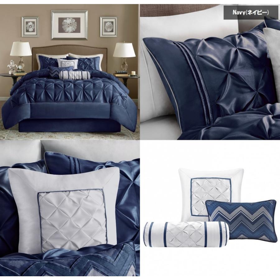 掛け布団 7点セット ゴージャス 光沢 無地 フルサイズ ベッド ベッド