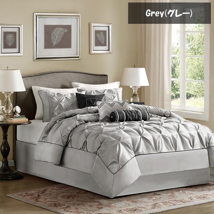 掛け布団 7点セット ゴージャス 光沢 無地 フルサイズ ベッド ベッド