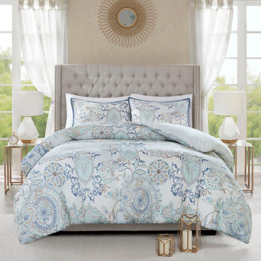 マディソンパーク Madison Park ベッドリネン bed linen 掛け布団カバー 3点セット 花柄 カジュアルシック キングサイズ