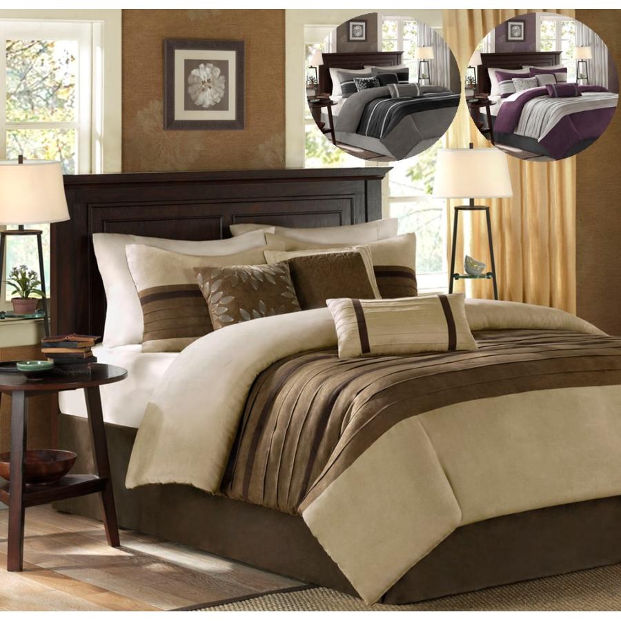 マディソンパーク Madison Park ベッド ベッドリネン bed linen 掛け布団 7点セット モダン柄 フェイクスエード