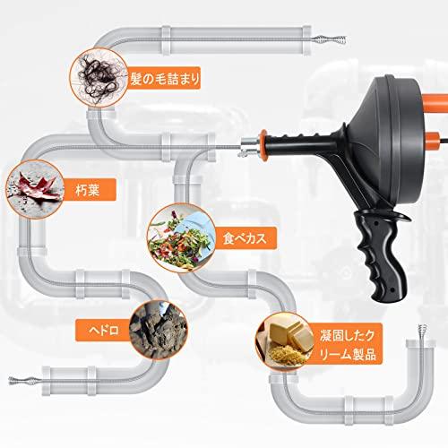 BACOENG 762cm パイプクリーナーワイヤー 回転式ドレンオーガー BACOENG 762cm パイプクリーナーワイヤー 回転式ドレンオーガー
