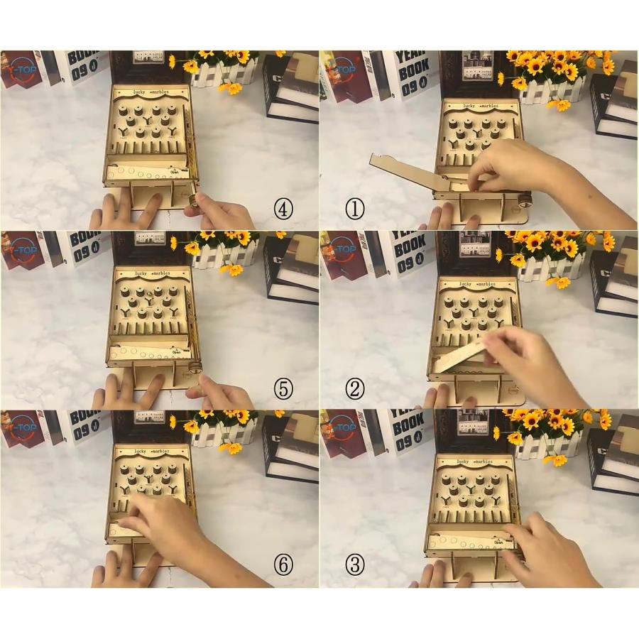 ピンボール 木製 立体パズル おもちゃ 手作りゲーム機 3dパズル 工作キット 小さい ピンボールマシン｜homegoods｜04