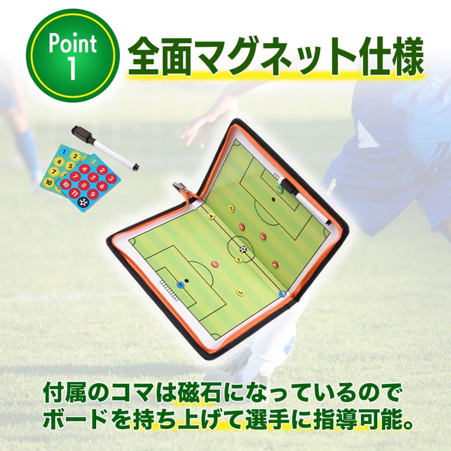 サッカー 作戦ボード マグネット 戦術ボード 作戦盤 フットサル コーチングボード 戦略ボード 折りたたみ 磁石 フォーメーション 軽量 スポーツ｜homegreen｜03