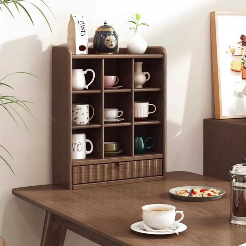5年保証】キッチン収納 木製 シェルフ小型 キッチンラック カップ 