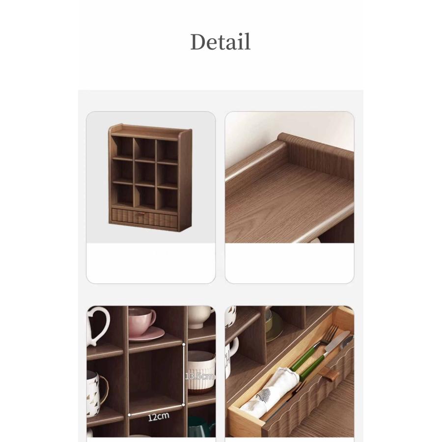 5年保証】キッチン収納 木製 シェルフ小型 キッチンラック カップ 