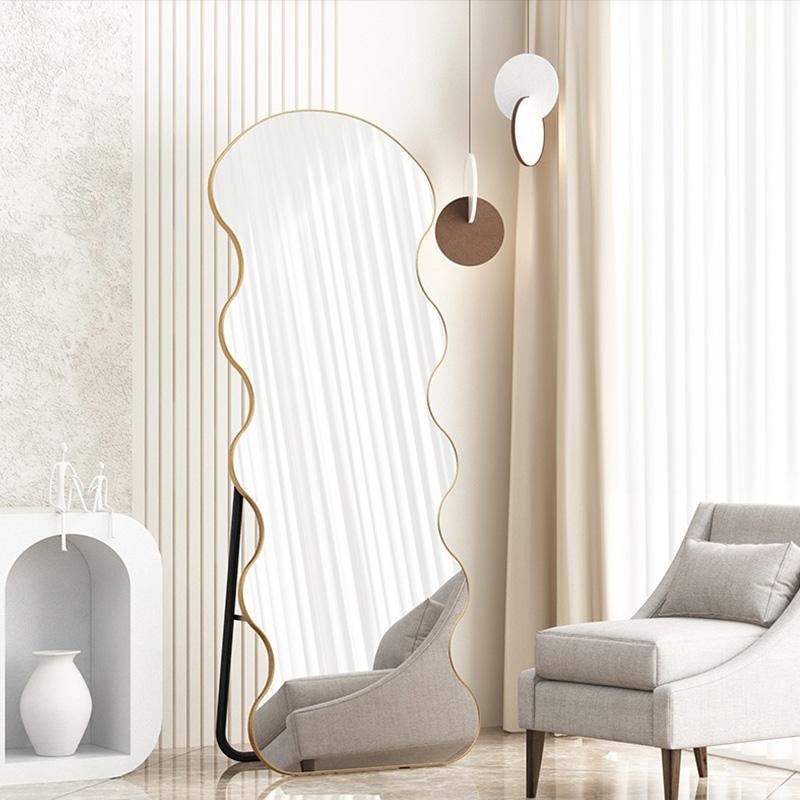 5年保証】波型スタンドミラー 全身 姿見鏡 全身鏡 ウェーブミラー 韓国