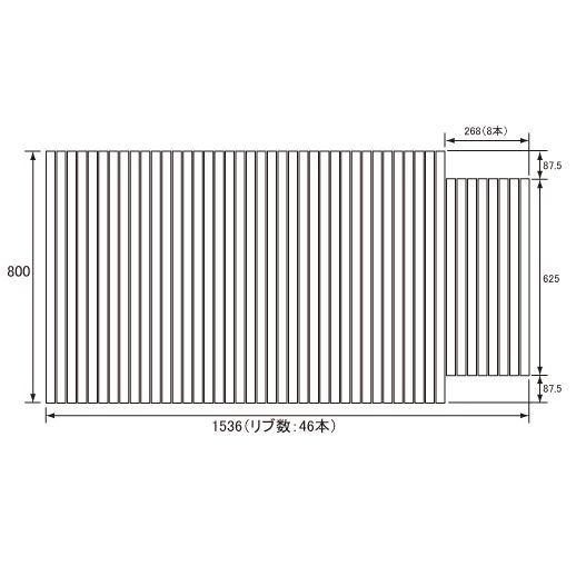 お風呂のふた パナソニック （松下電工 ナショナル） 風呂ふた 巻きふた GA1607C 800×1536mm （リブ数 : 46本）