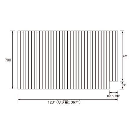 送料無料 お風呂のふた パナソニック （松下電工 ナショナル） 風呂ふた 巻きふた GD60431 700×1201mm （リブ数 : 36本） 送料無料 お風呂のふた パナソニック （松下電工 ナショナル） 風呂